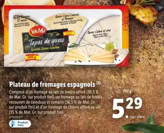 Lidl Plateau de Fromages Espagnols offre