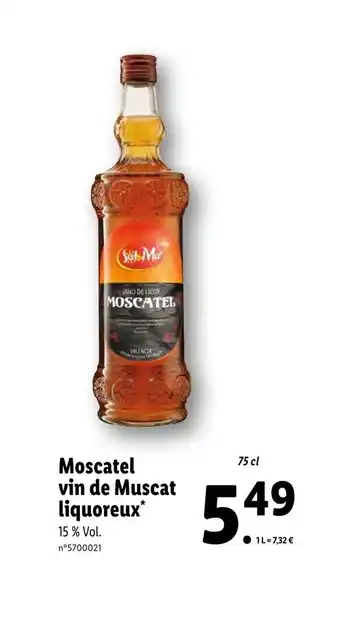 Lidl Moscatel Vin de Muscat Liquoreux offre