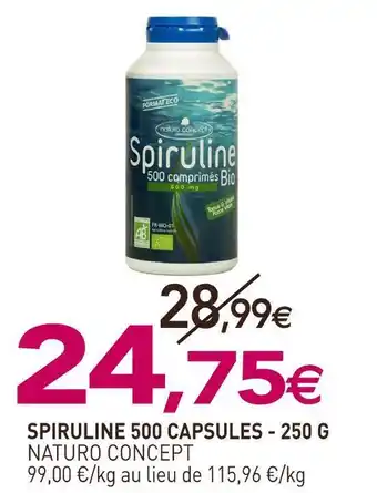 naturéO Naturo concept spiruline 500 capsules offre