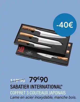Ambiances & Styles Sabatier international coffret 3 couteaux japonais offre