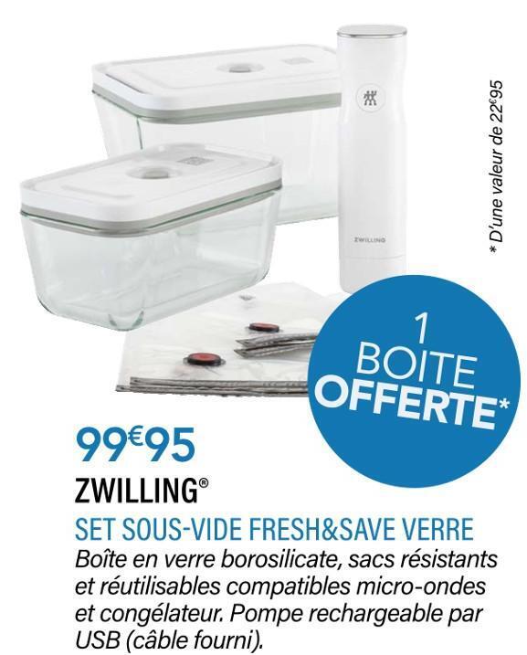 Promo Zwilling set sousvide fresh&save verre chez Ambiances & Styles