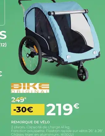 Feu Vert Bike original remorque de vélo offre