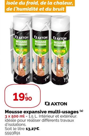 Weldom Axton mousse expansive multi-usages offre