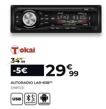 Feu Vert Tokaї autoradio lar-83b offre