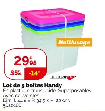 Weldom Lot de 5 boîtes handy offre