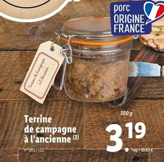 Lidl Terrine de Campagne à l'Ancienne offre