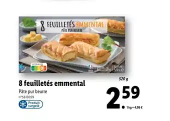 Lidl 8 Feuilletés Emmental offre
