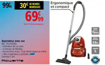 Carrefour Aspirateur Avec Sac Rvf, : RO3923EA offre