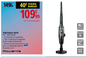 Carrefour Aspirateur Balai Réf, :RH9132WH offre