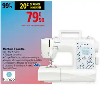 Carrefour Machine à Courdre Réf, : KSEW75T-19 offre