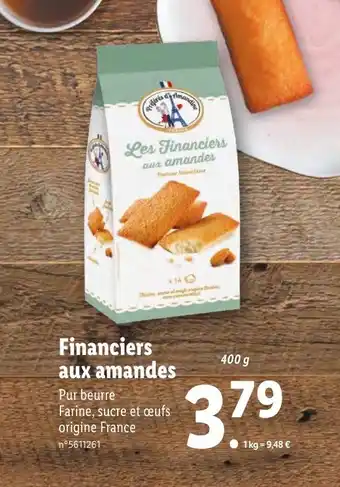 Lidl Financiers Aux Amandes offre