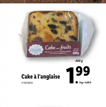 Lidl Cake A L'Anglaise offre