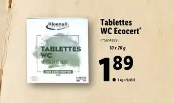 Lidl Tablettes WC Ecocert offre