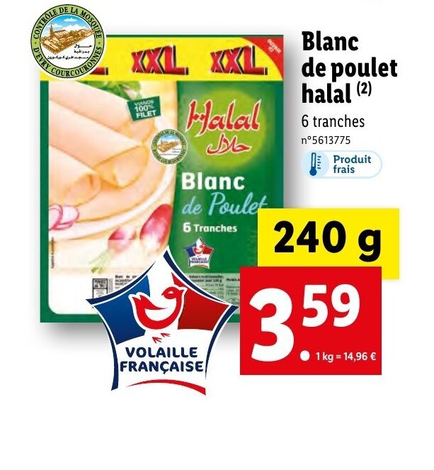Promo Blanc De Poulet Halal chez Lidl