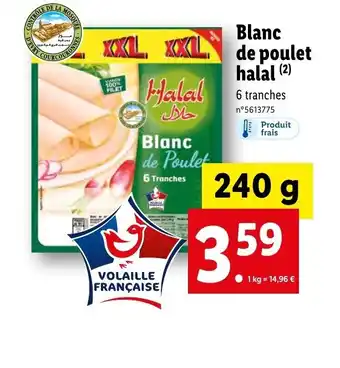 Lidl Blanc De Poulet Halal offre