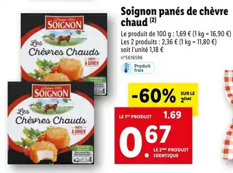 Lidl Soignon Panés De Chévre Chaud offre