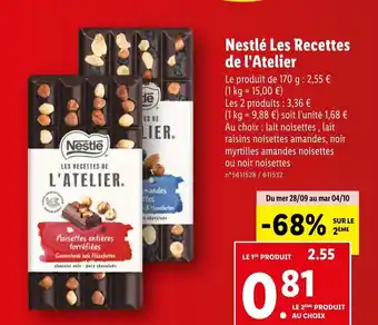 Lidl Nestlé Les Recettes ADe L'Atelier offre
