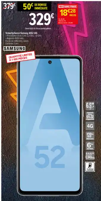Carrefour Smart Phone Galaxy a52 4G offre