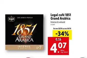Lidl Legal Café 1851 Grand Arabica offre