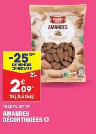 ALDI Amandes décortiquées trader joe's offre
