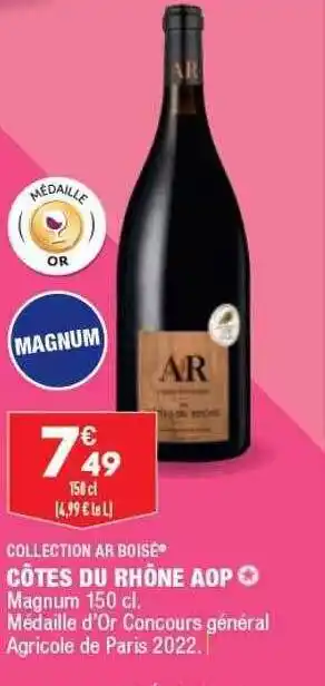 ALDI Côtes du rhône aop collection ar boisé offre