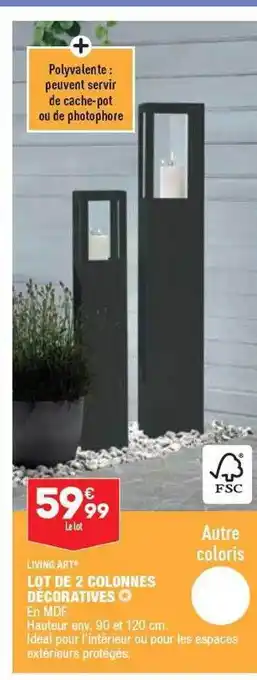 ALDI Lot de 2 colonnes décoratives living art offre