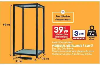 ALDI Piédestal métallique à led home création living offre