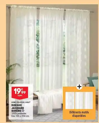 ALDI Rideaux jacquard bohème home création living offre