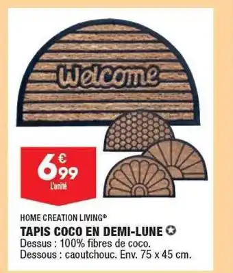 ALDI Tapis coco en demi-lune home création living offre