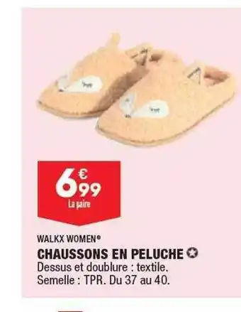 ALDI Chaussons en peluche walkx women offre