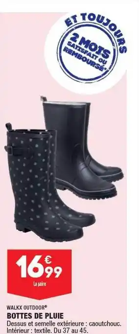ALDI Bottes de pluie walkx outdoor offre