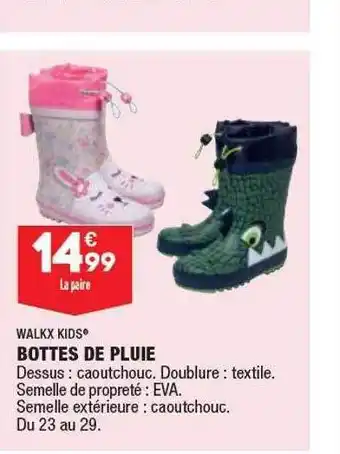 Bottes de pluie walkx kids