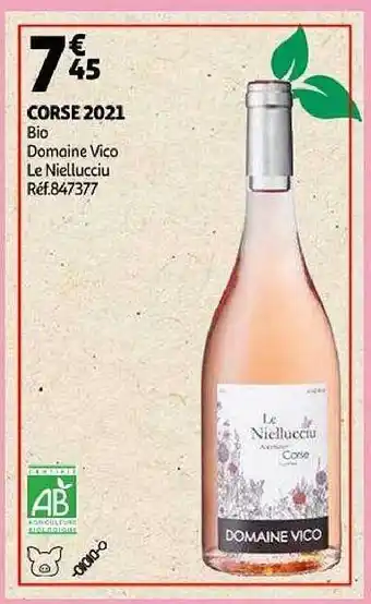 Auchan Corse 2021 bio domaine vico le niellucciu offre