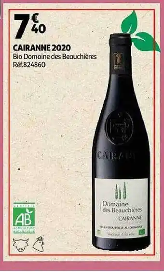 Auchan Cairanne 2020 bio domaine des beauchières offre