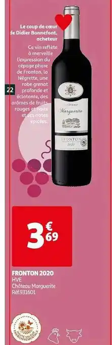 Auchan Fronton 2020 hve château marguerite offre