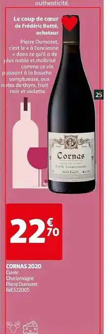 Auchan Cornas 2020 cuvée charlemagne pierre dumazet offre
