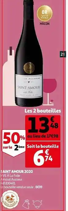 Auchan Saint amour 2020 hve à la folie arnaud aucoeur offre