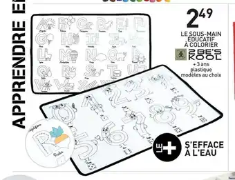 LE SOUS-MAIN éDUCATIF à COLORIER