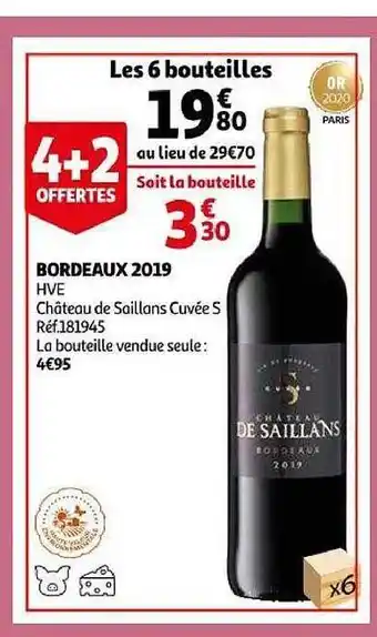 Auchan Bordeaux 2019 hve château de saillans cuvée s offre