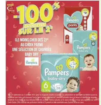 Casino Supermarchés Changes baby dry pampers offre