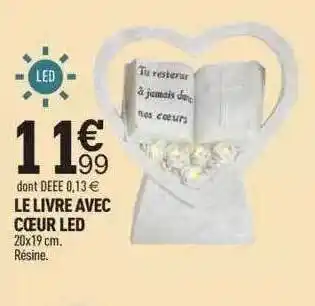 Centrakor Le livre avec cœur led offre