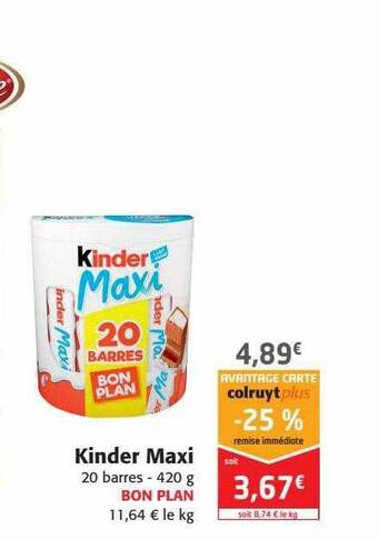 Colruyt Kinder maxi offre