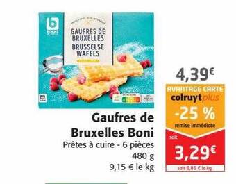 Colruyt Gaufres de bruxelles boni offre