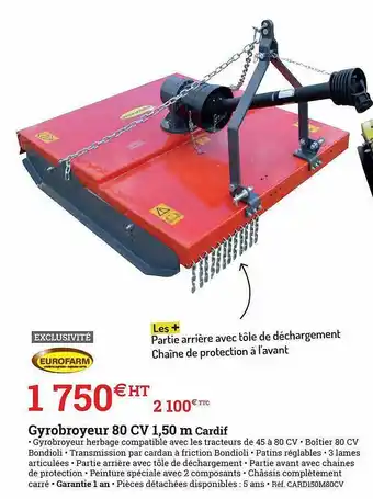 Espace emeraude Gyrobroyeur 80 cv 1,50 m cardif eurofarm offre