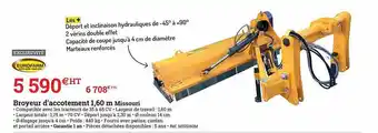 Espace emeraude Broyeur d'accotement 1,60 m missouri eurofarm offre