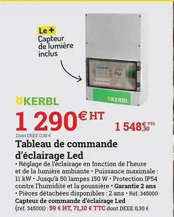 Tableau de commande d'éclairage led kerbl