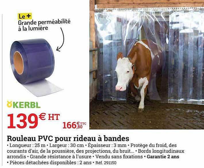 Promo Rouleau pvc pour rideau à bandes kerbl chez Espace emeraude