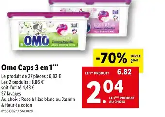 Lidl Omo Caps 3 en 1 offre