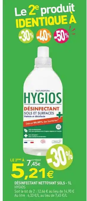 naturéO Désinfectant nettoyant sols hygios - 1l offre
