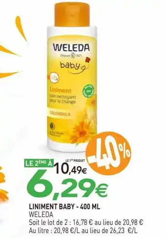 naturéO Liniment baby weleda - 400ml offre